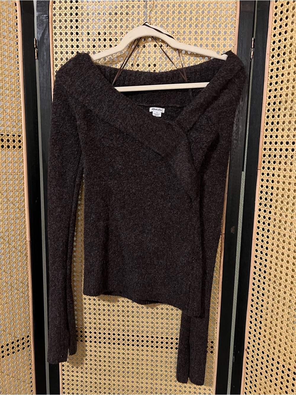 Kimchi Blue Asymmetric Foldover Off-the-Shoulder Sweater